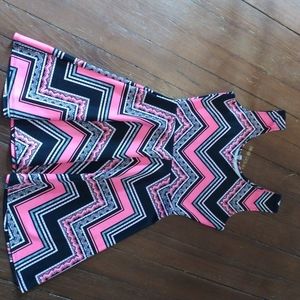 Pink and black dress